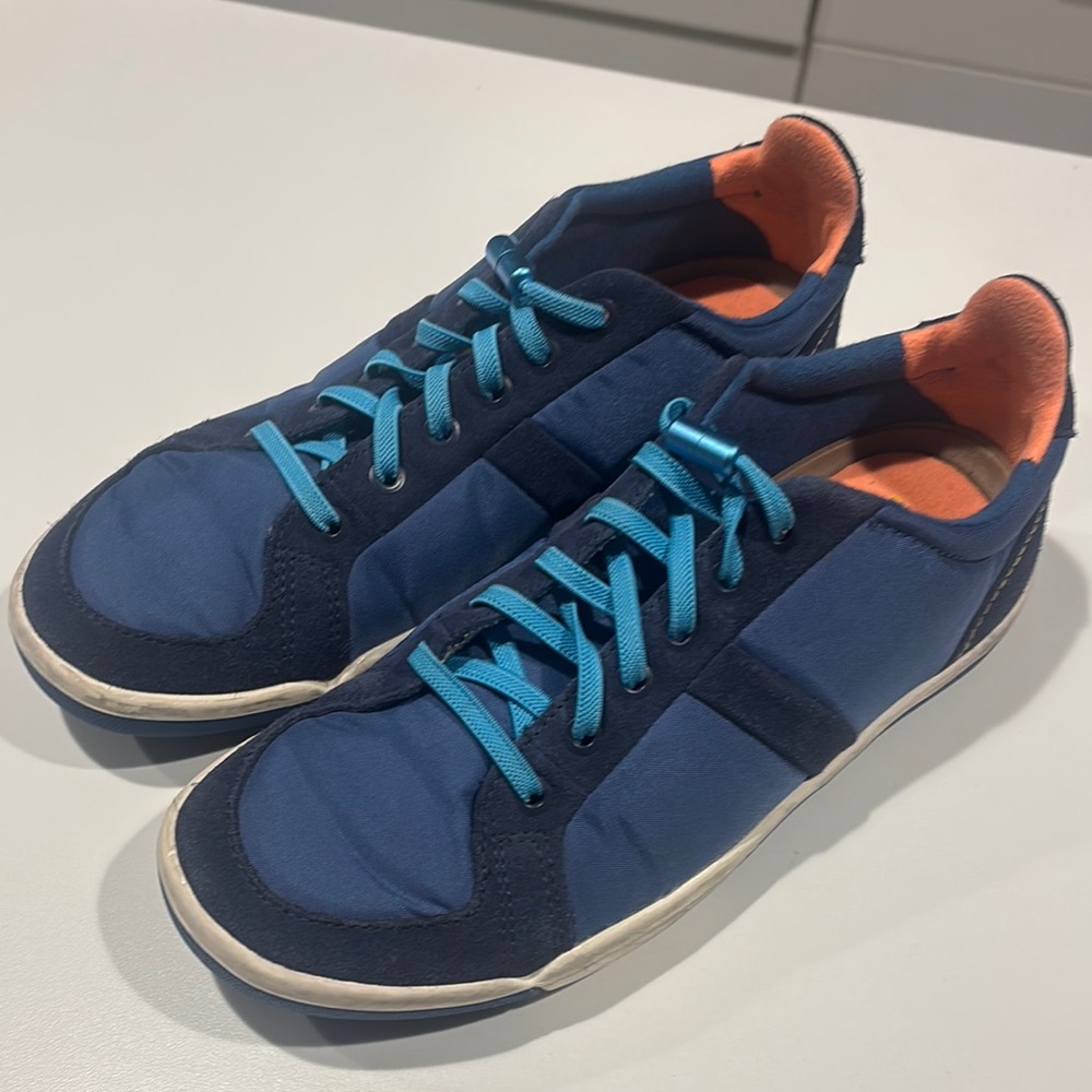 Navy and Orange Men's Sneakers